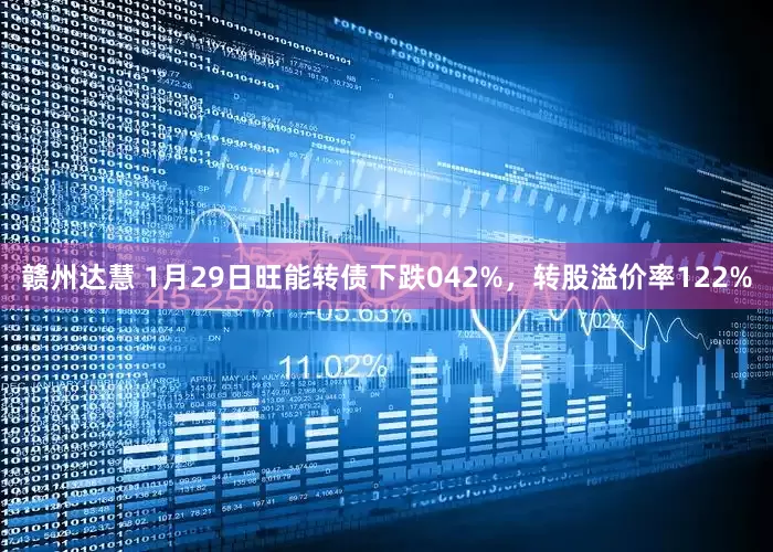 赣州达慧 1月29日旺能转债下跌042%，转股溢价率122%